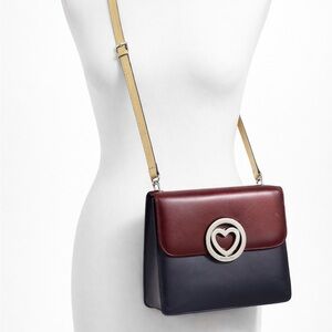 Moschino Vintage Patent Leather Heart Clasp Crossbody Bag (90s)
